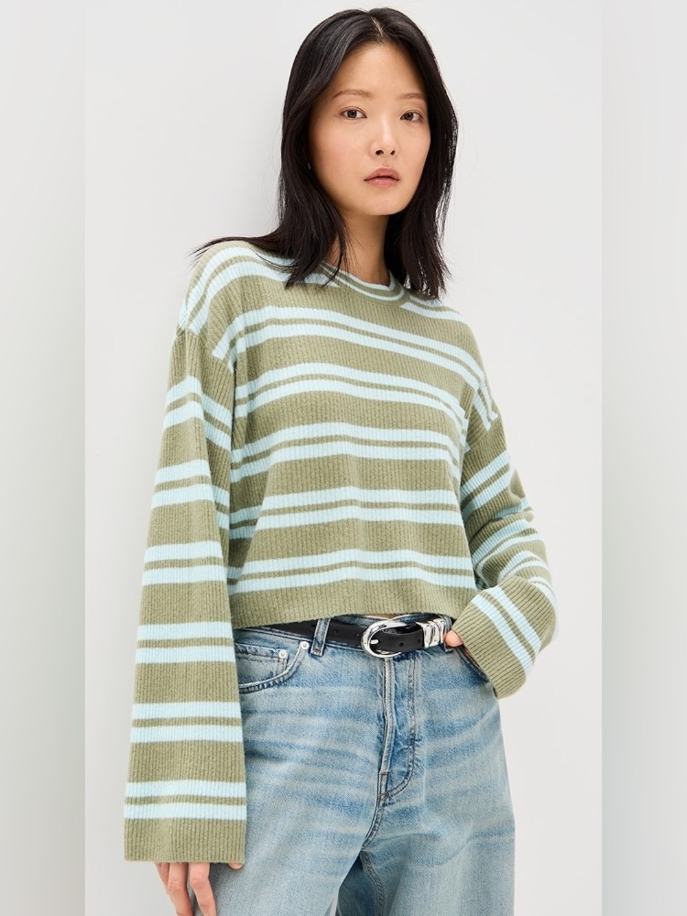 American Vintage Raxow Cropped
Striped Wool Cashmere Sweater M/L